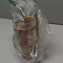 Glass Tumbler with Lid, 32 oz Glass Cup with Handle, Glass Water Bottles with Time Marker, 2 Straws - Pearl Straw & Silicone Protective Sleeve - Amber