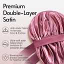 Yanideer 3 pcs Adjustable Satin Bonnets for Sleeping Double Layer Satin Lined Hair Bonnet with Tie Band for Women Curly Hair