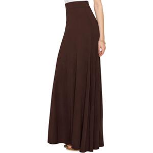 Lock and Love Women's Casual Comfy Stylish High Waist Flare Long Maxi Skir in Print & Solid Options (5X-Large, Wb1434_brown)