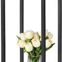 Tall Plant Stand Indoor, 31 Inch Plant Stands, 2 Tier Metal Plant Stand with Heavy Duty Wood, Rustic Brown and Black