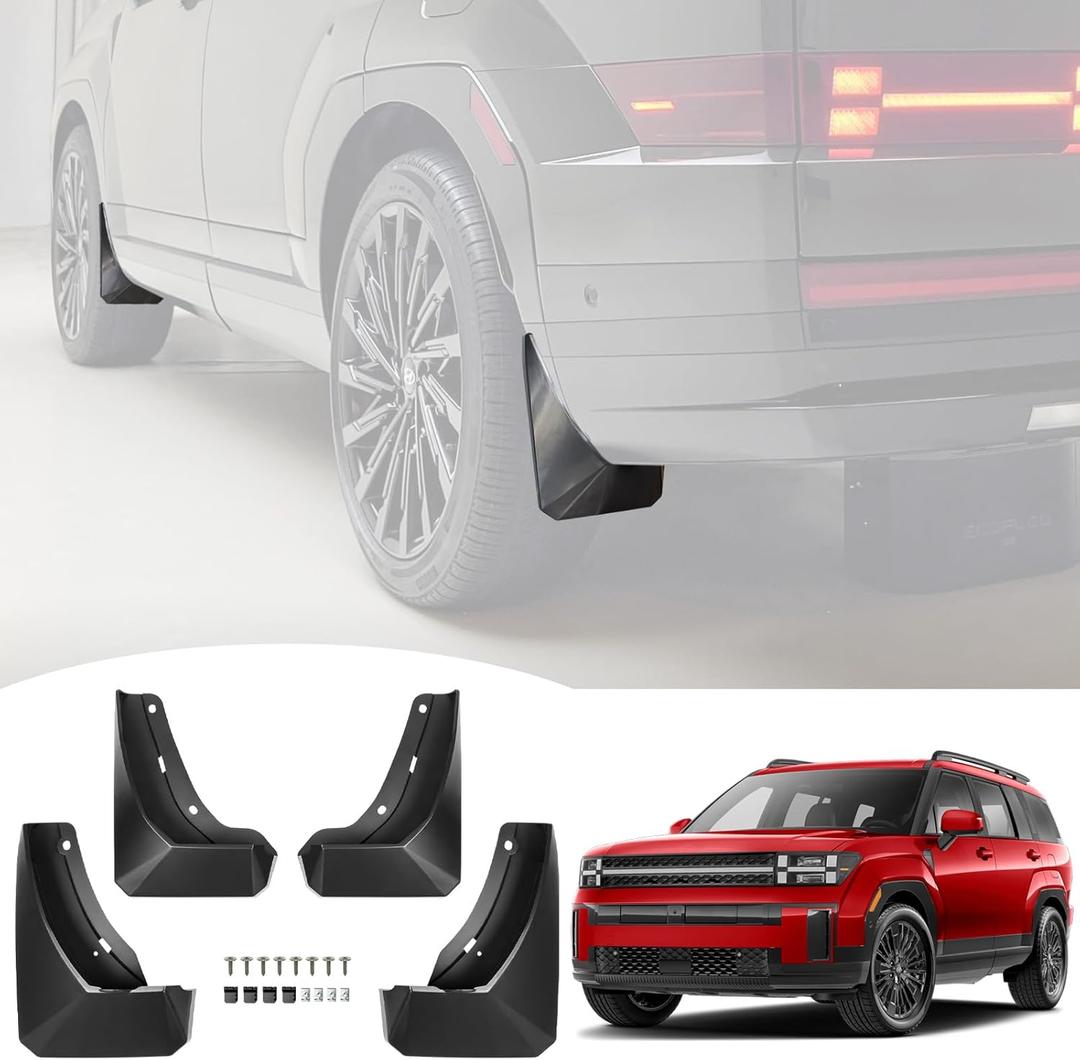Mud Flaps for 2024-2025 Hyundai Santa Fe No Drill Splash Guards Front & Rear SUV Mud Guards 4PCS Set for 24-25 Santa Fe Accessories