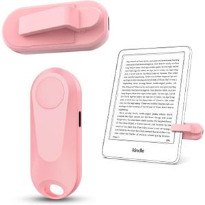 Remote Control Page Turner for Kindle Paperwhite Oasis Kobo eReaders, Camera Camcorder Remote Controls, Page Turner Clicker for ipad Tablets Reading Novels with Wrist Strap Storage Bag (Pink)