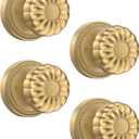 Asidrama 4 Pack Champagne Bronze Passage Door Knobs with Lock, Door Handles with Champagne Bronze Door Knobs Interior for Bedroom or Bathroom, Heavy Duty Door Lever for Left Right Sided Doors