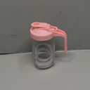 Mason Jar Pitcher, 32 oz Glass Milk Pitcher, Wide Mouth & Leakproof Glass Pitcher with Lid for milk, Sun Tea, Juice, Cold Brew Coffee and Drinks (Pink)