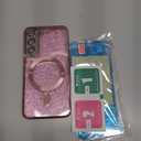 Luxury Glitter Plating Phone Case for Samsung Galaxy S23 S22 S21 FE S23 Ultra Plus for Magnetic Shockproof Soft Cover,Pink,for Samsung S21 Plus