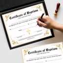 25 Baby Baptism Dedication Certificate with Babies Christening Dedication Certificates for Church Baptism Gifts 8 x 10 Inches - J845