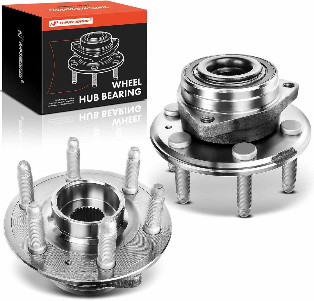 A-Premium 2 x Front or Rear Wheel Bearing and Hub Assembly with 6-Lug Compatible with Cadillac SRX 2010-2016, Saab 9-4X 2011