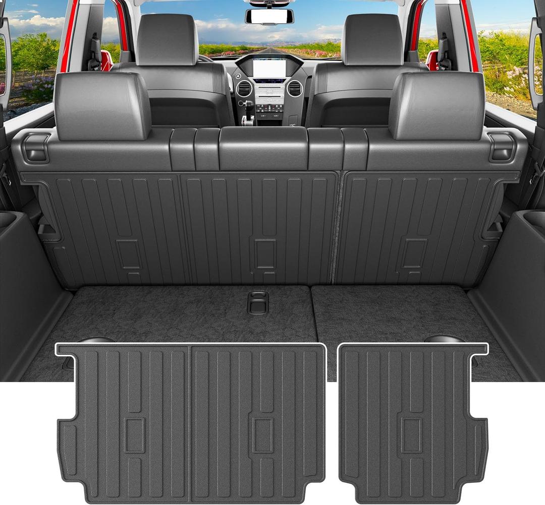powoq Cargo Mat Compatible with 2009-2015 Honda Pilot Trunk Mat Cargo Liner TPE Backrest Trunk Liner 2nd Back Seat Protector Replacement for 2009-2015 Honda Pilot Accessories