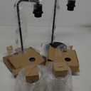 Set of 2 Industrial Touch Control Table Lamps with 2 USB Ports and AC Outlet - 3-Way Dimmable Black Bedside Lamps Nightstand Desk Lamps for Bedroom Living Room, Glass Shade & 2 LED Bulbs Included