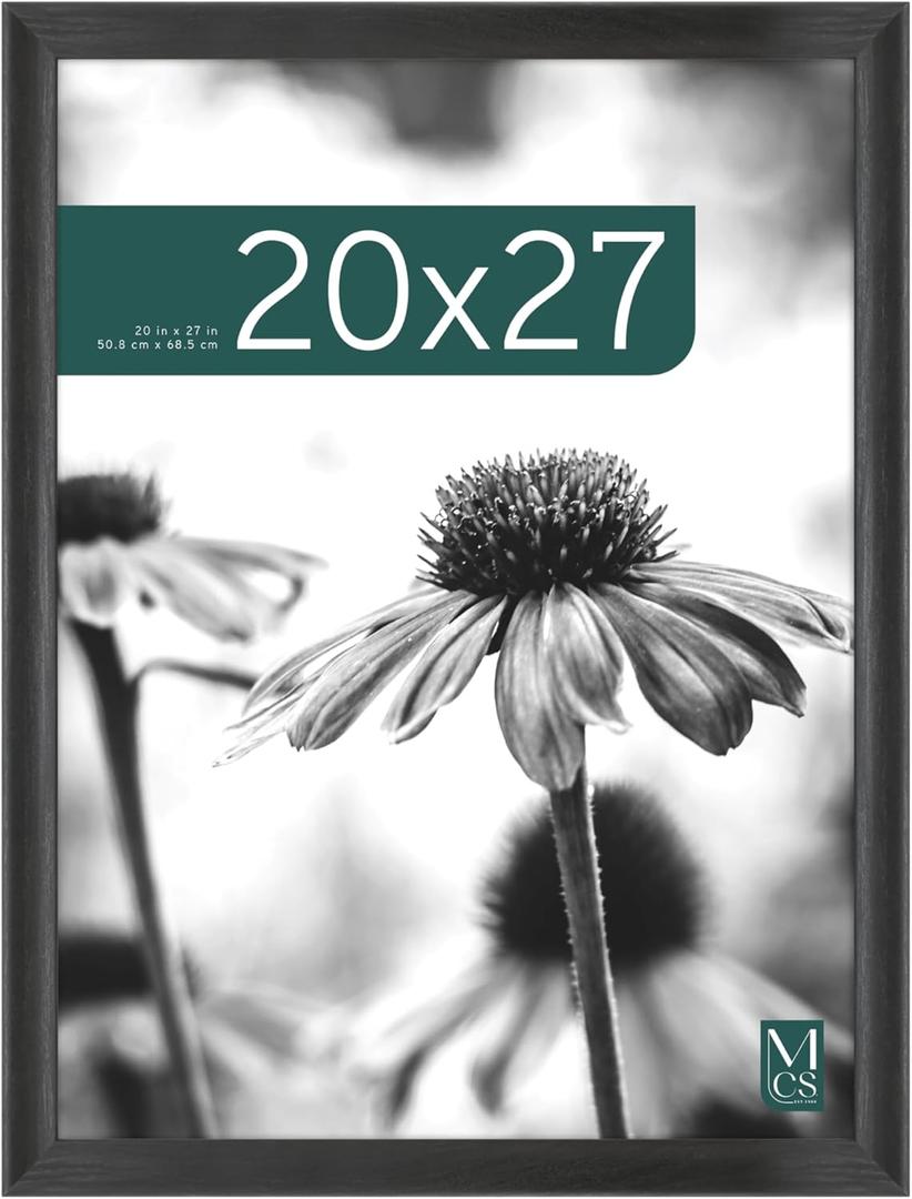 MCS Studio Gallery Classic 20x27 Poster Frame Black Woodgrain Engineered Wood, Vertical & Horizontal Wall Hanging Large Picture Frame for Photos, Posters & Art Prints (1-Pack)