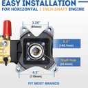 TOOLCY Pressure Washer Pump 3600-4400 PSI Max 4.4 GPM, 1 Inch Shaft Horizontal Triplex Plunger Replacement, Direct Drive with Unloader, 5 Nozzle Tips, M22-14mm Adapter