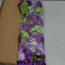 Artificial Hanging Flowers for Outdoors Decoration, 2 Bundles Outdoor Flowers UV Resistant Silk Morning Glory Fake Flowers for Front Porch Garden Window Box Outside Indoor Decor (Mixed Colors 1) (Deep Purple, Light Purple)