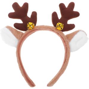 Reindeer Antlers Headband: Deer Hair Hoop Party for Halloween Christmas Birthday and Dance Parties