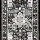 Bsmathom Runner Rug for Hallways Non Slip Washable Boho 2x6 Hallway Low Pile Throw Rugs Vintage Carpet Runners for Entry Way, Kitchen, Laundry Room, Bathroom (Black)