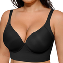 SHAPELLX Back Smoothing Bras for Women Push Up Underwire Comfortable Bralettes Side Support Bras 36/80F
