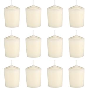 Ivory Unscented 15 Hours Votive Candles Pack of 12