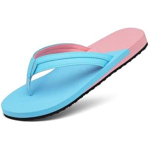 Amazon.com | ChayChax Womens Two-Tone Flip Flops with Arch Support Comfort Beach Thong Sandals Indoor Outdoor, Sky Blue Pink, 7 Women | Shoes