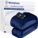 Westinghouse Electric Blanket Full, Heated Blanket Full Size with 10 Heating Levels and 1 to 12 Hours Heating Time Settings, Flannel to Sherpa Reversible, Machine Washable (80" x 84", Navy)