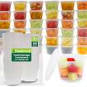 Freshware Food Storage Containers [50 Set] 16 oz Plastic Deli Containers with Lids, Slime, Soup, Meal Prep Containers | BPA Free | Stackable | Leakproof | Microwave/Dishwasher/Freezer Safe