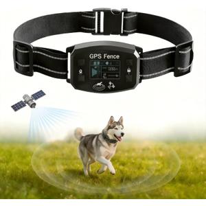 GPS Wireless Dog Fence, Range up to 6561 ft,Electric Collar with 3 Warning Modes, for Outdoor Use Waterproof& Rechargeable Pet Containment System for Most of Dogs (Black)