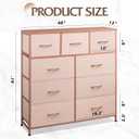 WLIVE 9-Drawer Dresser, Fabric Storage Tower for Bedroom, Hallway, Entryway, Closet, Tall Chest Organizer Unit with Fabric Bins, Steel Frame, Wood Top, Easy Pull Handle, Pink