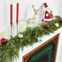 Real Touch Christmas Garland 6FT, Realistic Artificial Greenery Garland,Thick and Lush,Soft Bendable, Christmas Garland for Table Wall Fireplace Indoor Outdoor Christmas Decorations