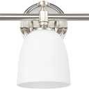 Bathroom Vanity Light, 3-Light Bathroom Light Fixtures Over Mirror, Traditional Vanity Lights for Living Room, Milk White Bell Glass Shades, Standard E26 Base, Polished Nickel