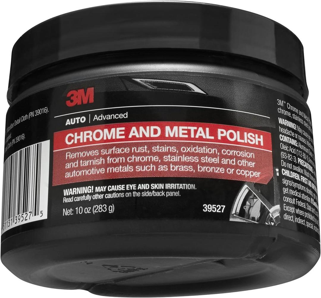 3M Chrome and Metal Polish, 39527, 10 oz, Used on Wheels, Trim and Bumpers, for Automotive (Pink)