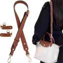 Bag Leather Strap Replacement Crossbody Shoulder Straps for Le Pliage SMALL Pouch, No Damage Conversion Kits Accessories(SMALL-Brown-Gold)