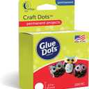 Glue Dots, Craft Dots, Double-Sided, 1/2", .5 Inch, 200 Dots, DIY Craft Glue Tape, Sticky Adhesive Glue Points, Liquid Hot Glue Alternative, Clear