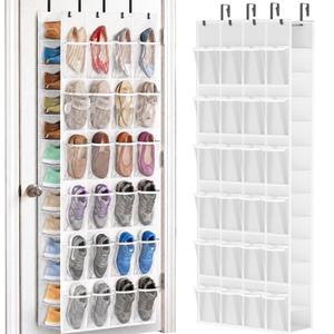 40-50 Pairs Over the Door Shoe Organizer, Large Double-Sided Pockets Hanging Shoe Rack, Space-Saving Closet Door Organizer Fits Boots,Sneakers or Larger Shoes,Shoe Storage for Bedroom, Closet,Entryway