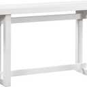 Solid Wood Console Table, 59.1 Inch, Extra Long Entryway, Table Sofa Table for Entryway, Hallway Living Room, Foyer, Contemporary Minimalist Style, White