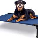 Heeyoo Cooling Elevated Dog Bed, Raised Dog Cot with Washable Breathable Mesh and Metal Frame, Portable for Indoor and Outdoor Use, Large, Navy (51"L x 36"W x 9.3"H)