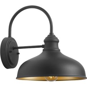 10" Dome Barn Lights for Farmhouse, Matte Black Gooseneck Outdoor Light Fixture, Exterior Porch Lighting with Wall Mount, Outside Goose Neck Wall Sconce for Patio