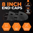 Xpose Safety Rubber End Caps for 6 Ft Speed Bumps (Set of 2) Modular Interlocking Accessories for Driveways, Roads, and Parking Lots