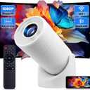 Mini Projector Supports 4k, Wifi, Bluetooth, and 180 Degree Rotation Built in Speaker Connects to Phone iPhone/Android/TV Stick, Outdoor Projector