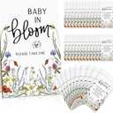 Maitys 100 Pcs Baby Shower Seed Packets Favors for Guests Baby in Bloom Wooden Sign Self Adhesive Envelopes Packet Storage Decor, No Seeds(Wildflowers)