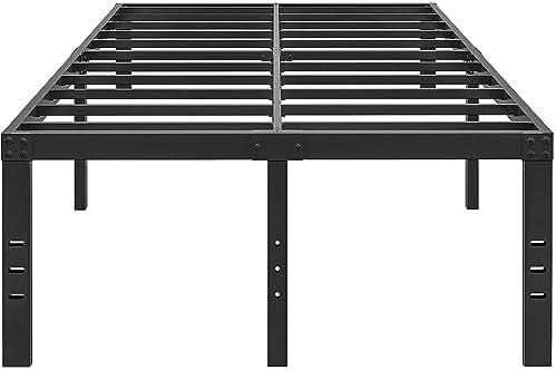 20 Inch King Size Bed Frame, No Box Spring Needed, Heavy Duty Black Metal Platform Mattress Foundation with Steel Slats, Non-Slip Noise Free Easy Assembly, Large Storage ‎79.5 x 75.5 x 20 inches