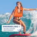 Inflatable Snorkel Vest Adults, Portable Snorkel Jacket, Buoyancy Vest for Snorkeling, Swimming, Kayaking, Boating, Safety Load Up to 220 Ibs