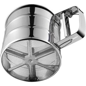 Flour Sifter, Stainless Steel Sifter for Baking, Double Layer Fine Mesh Baking Sifter, One Hand Press Crank Sifter for Powdered Sugar Shaker Duster, Flour Sieve Sifter for Baking Cakes Rondauno Flour Sifter, Stainless Steel Sifter for Baking, Double Layer Fine Mesh Baking Sifter, One Hand Press Crank Sifter for Powdered Sugar Shaker Duster, Flour Sieve Sifter for Baking Cakes Rondauno