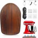 Sliding Mat for Kitchen aid 4.5-5 Qt Stand Mixer with 1Pc Cord Organizer and 3Pcs Attachment Holder for Kitchen Appliance Slider Counter, Moving Tray (4.5-5 Qt Pine Wood, Brown)