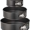 HIWARE Springform Pan Set of 3 Non-stick Leakproof Round Cake Pan Set Includes 3 Pieces 6" 8" 10"