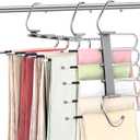 Utopia Home Pants Hangers Space Saving 2 Pack - Clothes Hanger with S-Type Stainless Steel Hook & Anti-Slip Design - Closet Organizer for Jeans, Trousers, Skirts, Scarf & Slacks (Grey) (Gray)