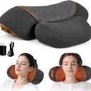 3-in-1 Rechargeable Neck Massager Pillow with Heat, Vibration & Traction, Deep Tissue Pain Relief, Neck Hump Corrector & Cervical Support for Home Office Travel (Dark Gray)