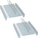 20 Pack Skirt Hangers with Adjustable Anti-Rust Clips for Pants, Skirts, Clothes Hangers, Light Blue