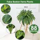 CQURE 48" Large Fake Fern Artificial Ferns for Outdoors,Set of 2 88 Fronds Realistic Artificial Boston Ferns Bush Plant for Indoor Outdoor Garden Porch Decor (Lifelike,UV Resistant,No Maintenance)
