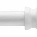Kenney – Davenport Petite Café Curtain Rod, Durable Steel Rod with Decorative Ball Ends, 1/2" Diameter, Adjustable 28–48", Perfect for Light to Medium Weight Curtains, White