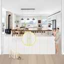 Reinforced 42” Tall x 100” Extra Wide Retractable Baby Gate for Large Openings Tall Baby Gates for Dogs Pet Gate with Rods to Prevent Crawling Through, Extra Wide Mesh Dog Gate, White