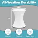 Coast Modern Outdoor Side Table - Lounger Table for Inside Pool or on Patio - All-Weather Furniture for Sun Shelf Up to 15" White