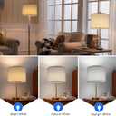 Lamp Shades Set of 2, Drum Lampshade for Table Lamps Floor Lamp, 13" Top X 13" Bottom X 10" High Beige Large Line Fabric Lamp Shades, Easy Assembly Replacement Lampshades